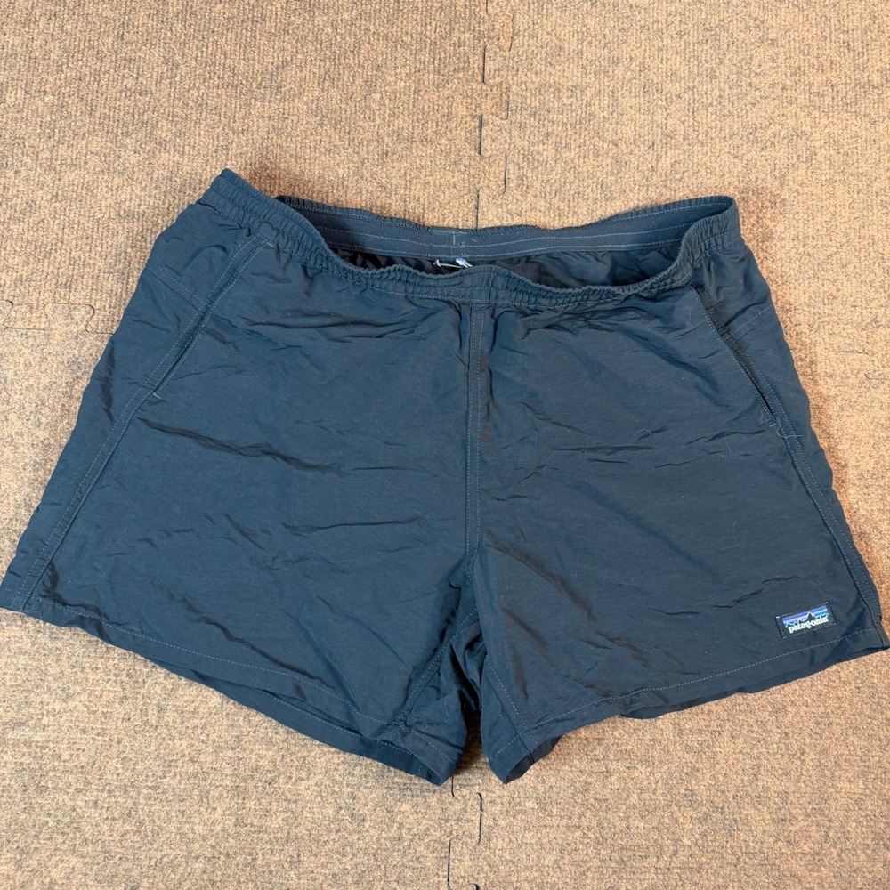 Patagonia Strider Running Shorts Mens Black 4 Inch Inseam P-6 Logo Activewear